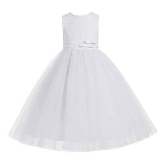 Ekidsbridal Lace Tulle Tutu Flower Girl Dress Pretty Princess Gown Communion Baptism for Toddlers 188 10