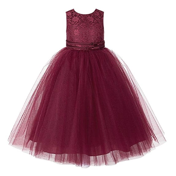 Ekidsbridal Lace Tulle Tutu Flower Girl Dress Formal Evening Gown Wedding Reception Birthday Party Social Event 188 10