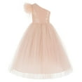 thumbnail image 1 of Ekidsbridal One Shoulder Feather Flower Girl Dresses Junior Bridesmaid Gown OS2 4, 1 of 3