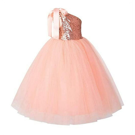Ekidsbridal One-Shoulder Sequin Tutu Flower Girl Dress for Wedding Father Daughter Dance Ceremony Gown 182 10