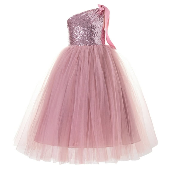 Ekidsbridal One-Shoulder Sequin Tutu Flower Girl Dresses Wedding Pageant Gown Communion Baptism 182 4