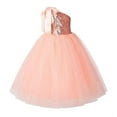 thumbnail image 1 of Ekidsbridal One-Shoulder Sequin Tutu Flower Girl Dress for Wedding Father Daughter Dance Ceremony Gown 182 6, 1 of 3