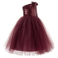 thumbnail image 1 of Ekidsbridal One-Shoulder Sequin Tutu Flower Girl Dress for Wedding Father Daughter Dance Ceremony Gown 182 6, 1 of 2