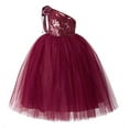 thumbnail image 1 of Ekidsbridal One-Shoulder Sequin Tutu Flower Girl Dress for Wedding Father Daughter Dance Ceremony Gown 182 M, 1 of 3