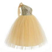 Gold Sequin Flower Girl Dresses