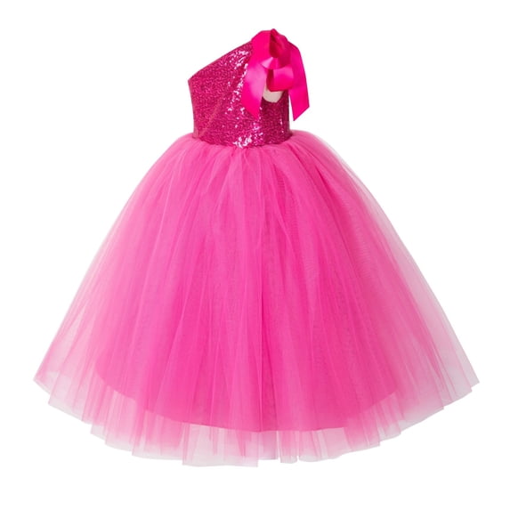 Ekidsbridal One-Shoulder Sequin Tutu Flower Girl Dresses for Junior Prom Dancing Fashion Wedding Reception Toddler 182 10