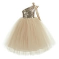 thumbnail image 1 of Ekidsbridal One-Shoulder Sequin Tutu Flower Girl Dresses for Junior Prom Dancing Fashion Wedding Reception Toddler 182 4, 1 of 2