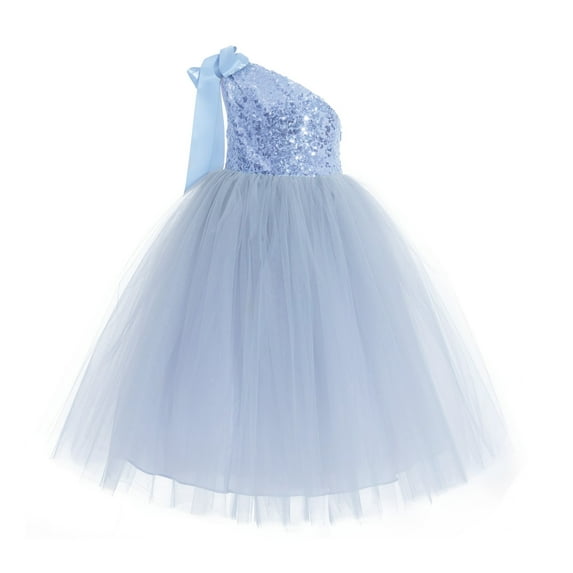 Ekidsbridal One-Shoulder Sequin Tutu Flower Girl Dresses for Junior Prom Dancing Fashion Wedding Reception Toddler 182 8