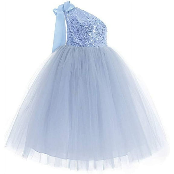 Ekidsbridal One-Shoulder Sequins Tutu Flower Girl Dress Junior Bridesmaid Evening Formal Party Gown 182 3