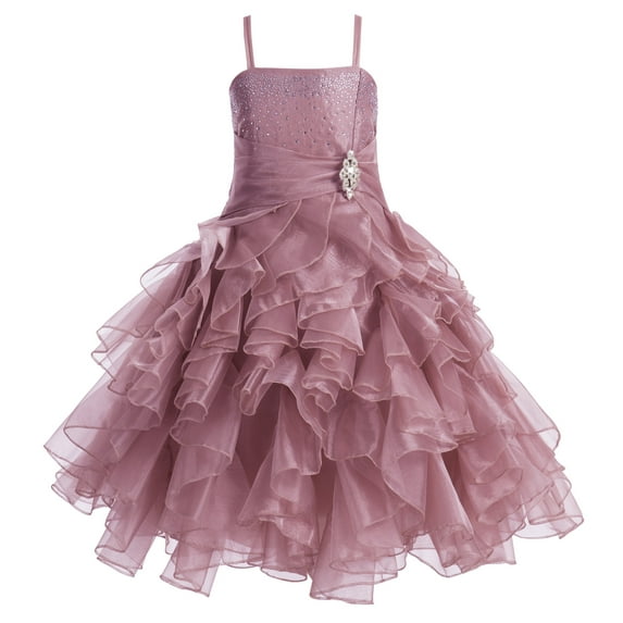 Ekidsbridal Rhinestone Organza Layers Flower Girl Dress Father Daughter Dance Recital 164S 16