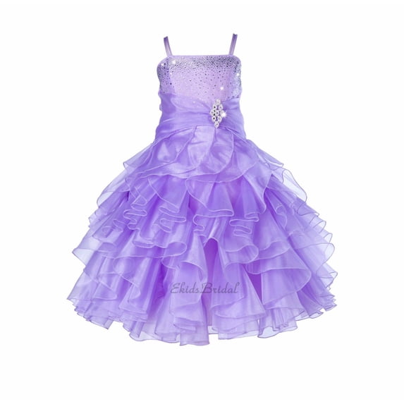 Ekidsbridal Rhinestone Organza Layers Flower Girl Dress Father Daughter Dance Recital 164S 4
