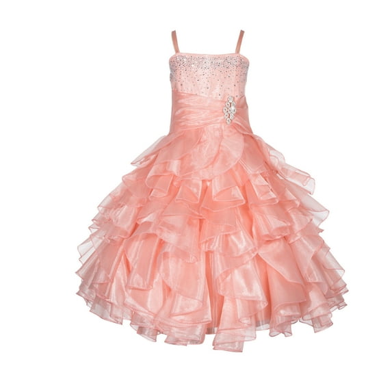 Ekidsbridal Rhinestone Organza Layers Flower Girl Dress Father Daughter Dance Recital 164S 6