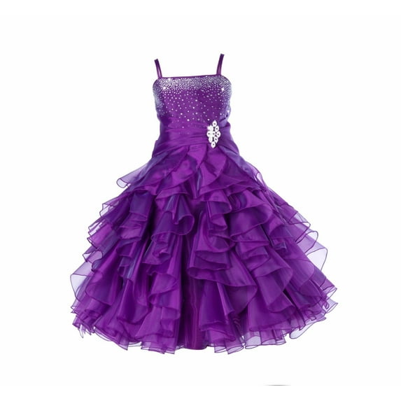 Ekidsbridal Rhinestone Organza Layers Flower Girl Dress Father Daughter Dance Recital 164S 6