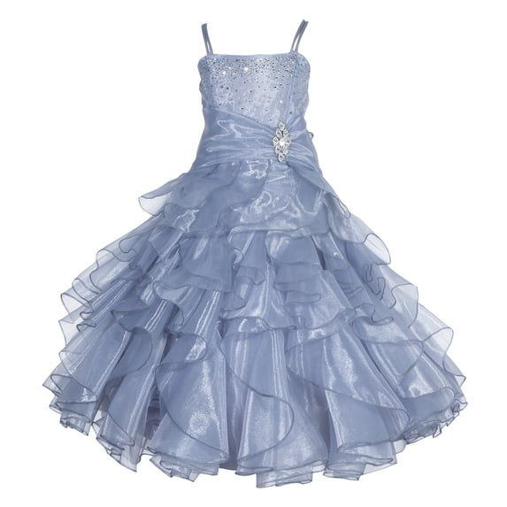 Ekidsbridal Rhinestone Organza Layers Flower Girl Dress Pageant Gown Junior Bridesmaid 164S 16