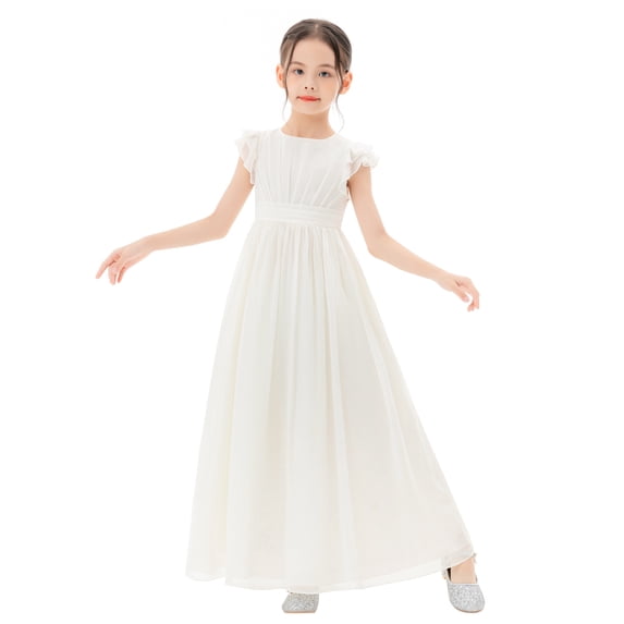Ekidsbridal Ruffle Chiffon Flower Girl Dresses for Weddings Junior Bridesmaid Communion Baptism Gowns 822 8