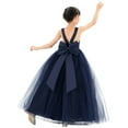 thumbnail image 1 of Ekidsbridal Satin Backless Tulle Communion Baptism Dresses for Flower Girls Toddlers Ceremonial Gowns 722 8, 1 of 6