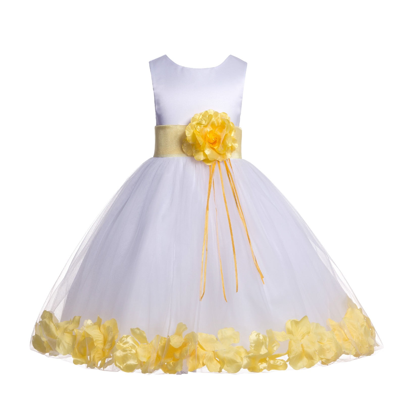 Girls White Floral Printed Dress