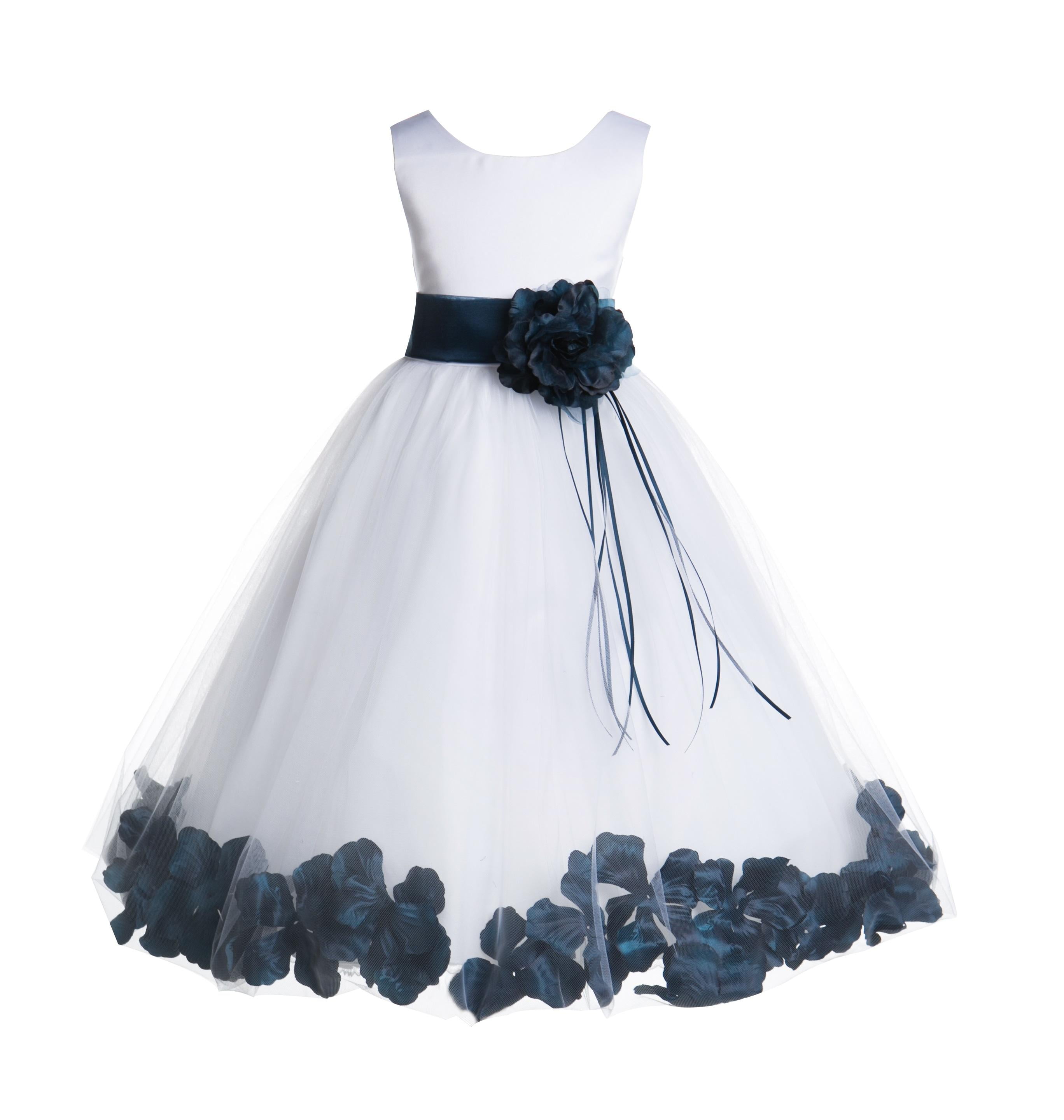 White Flower Girl Dress for Wedding Birthday Party and Formal Princess Occasions