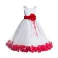 thumbnail image 1 of Ekidsbridal Satin Floral Petals Tulle Flower Girl Dresses Sizes 2 to 12, 1 of 2