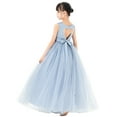 thumbnail image 1 of Ekidsbridal Satin Heart Cutout Flower Girl Dress with Pearl Beaded Trim for Junior Bridesmaid Dancing Fashion P250 10, 1 of 6