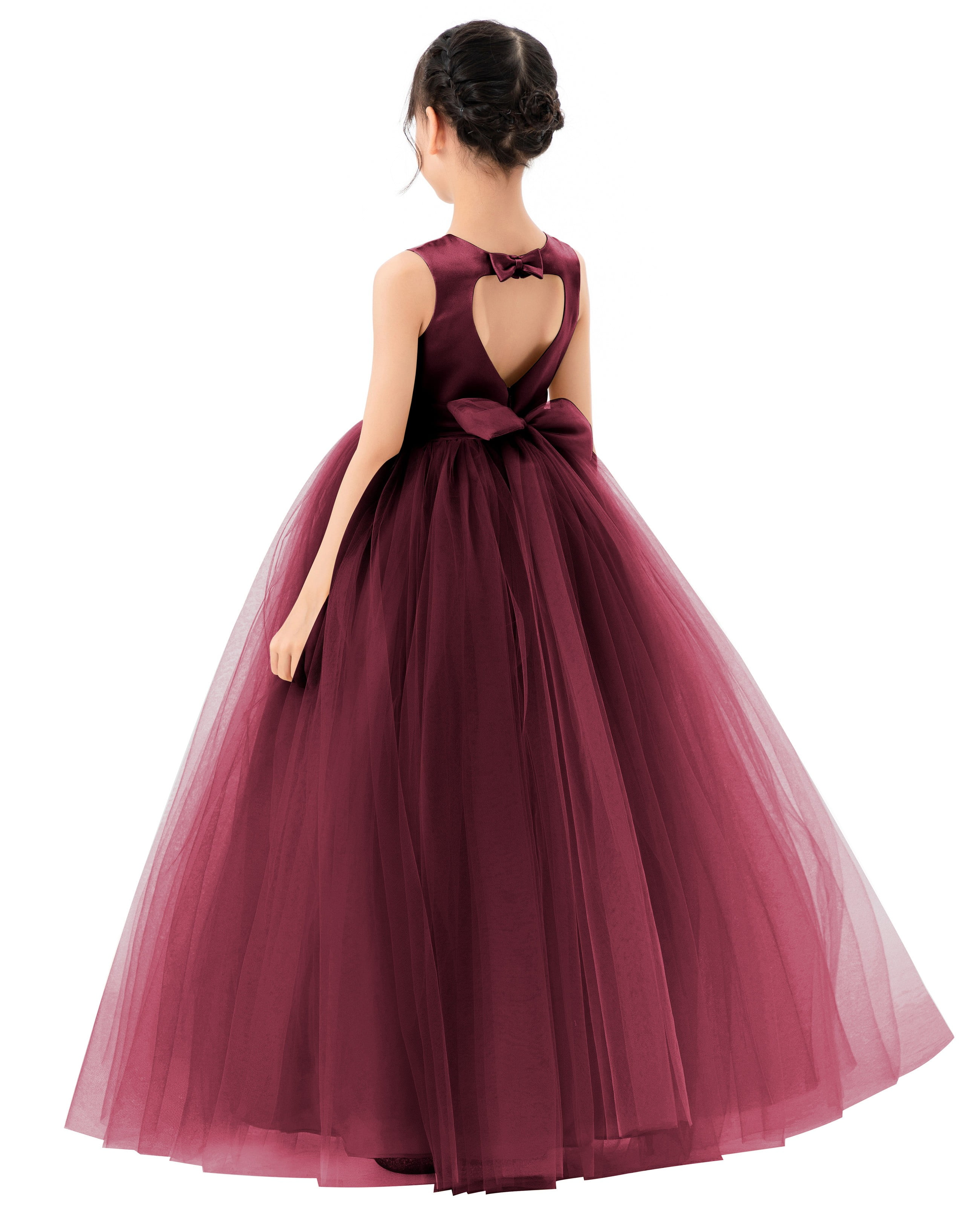 burgundy flower girl dress 4t Marcella - Bordeaux Velvet Flower Girl Dress