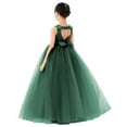 thumbnail image 1 of Ekidsbridal Satin Heart Cutout Tulle Flower Girl Dress for Junior Pageants Mini Bridal Gown for Toddlers Graduation Ceremony 247 2, 1 of 4