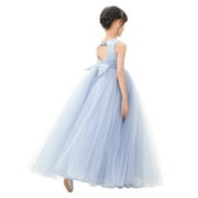 Ekidsbridal Satin Heart Cutout Tulle Flower Girl Dress for Junior Pageants Mini Bridal Gown for Toddlers Graduation Ceremony 247 6