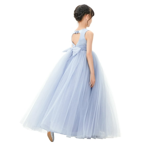 Ekidsbridal Satin Heart Cutout Tulle Flower Girl Dress for Junior Pageants Mini Bridal Gown for Toddlers Graduation Ceremony 247 6