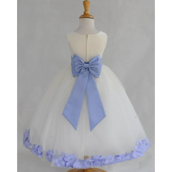 Ekidsbridal Satin Ivory Bluebird Tulle Rose Petal Flower Girl Dress Christmas Party Bridesmaid Holiday Wedding Pageant Birthday 302T 6