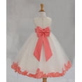 thumbnail image 1 of Ekidsbridal Satin Ivory Coral Tulle Rose Petal Flower Girl Dress Christmas Party Bridesmaid Holiday Wedding Pageant Birthday 302T 14, 1 of 3