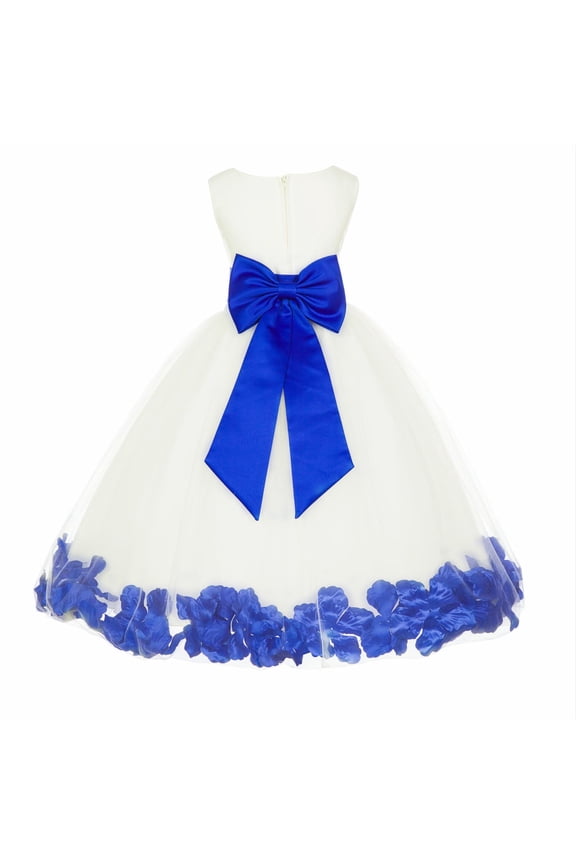 Satin Ivory Horizon Tulle Rose Petal Flower Girl Dress Christmas Party Bridesmaid Holiday Wedding Pageant Birthday 302T 4