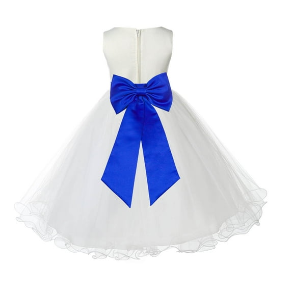 Ekidsbridal Satin Ivory Horizon Tulle Rattail Flower Girl Dress for Baptism Wedding Mini Bridal Gown 829T 8