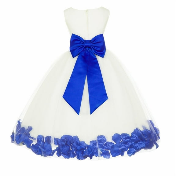 Ekidsbridal Satin Ivory Horizon Tulle Rose Petal Flower Girl Dress Christmas Party Bridesmaid Holiday Wedding Pageant Birthday 302T S