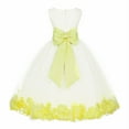 thumbnail image 1 of Ekidsbridal Satin Ivory Lemon Tulle Rose Petal Flower Girl Dress Christmas Party Bridesmaid Holiday Wedding Pageant Birthday 302T 6, 1 of 4