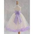 thumbnail image 1 of Ekidsbridal Satin Ivory Lilac Tulle Rose Petal Flower Girl Dress Christmas Party Bridesmaid Holiday Wedding Pageant Birthday 302T 2, 1 of 4