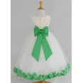 thumbnail image 1 of Ekidsbridal Satin Ivory Lime Tulle Rose Petal Flower Girl Dress Christmas Party Bridesmaid Holiday Wedding Pageant Birthday 302T S, 1 of 3
