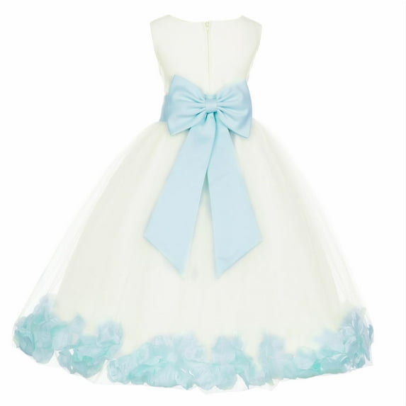 Ekidsbridal Satin Ivory Mint Tulle Rose Petal Flower Girl Dress Christmas Party Bridesmaid Holiday Wedding Pageant Birthday 302T 2