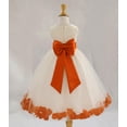 thumbnail image 1 of Ekidsbridal Satin Ivory Orange Tulle Rose Petal Flower Girl Dress Christmas Party Bridesmaid Holiday Wedding Pageant Birthday 302T M, 1 of 3
