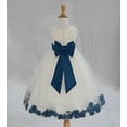 thumbnail image 1 of Ekidsbridal Satin Ivory Peacock Tulle Rose Petal Flower Girl Dress Christmas Party Bridesmaid Holiday Wedding Pageant Birthday 302T S, 1 of 3