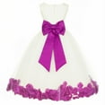 thumbnail image 1 of Ekidsbridal Satin Ivory Raspberry Tulle Rose Petal Flower Girl Dress Christmas Party Bridesmaid Holiday Wedding Pageant Birthday 302T S, 1 of 3