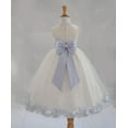 thumbnail image 1 of Ekidsbridal Satin Ivory Silver Tulle Rose Petal Flower Girl Dress Christmas Party Bridesmaid Holiday Wedding Pageant Birthday 302T 8, 1 of 3