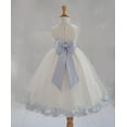 thumbnail image 1 of Ekidsbridal Satin Ivory Silver Tulle Rose Petal Flower Girl Dress Christmas Party Bridesmaid Holiday Wedding Pageant Birthday 302T M, 1 of 4