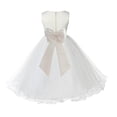 thumbnail image 1 of Ekidsbridal Satin Ivory Tulle Rattail Flower Girl Dress for Baptism Wedding Mini Bridal Gown 829T 8, 1 of 3