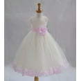 thumbnail image 1 of Ekidsbridal Satin Rose Petals Tulle Ivory Flower Girl Dress Junior Bridesmaid Gown Ballroom Pageant 302T 10, 1 of 3