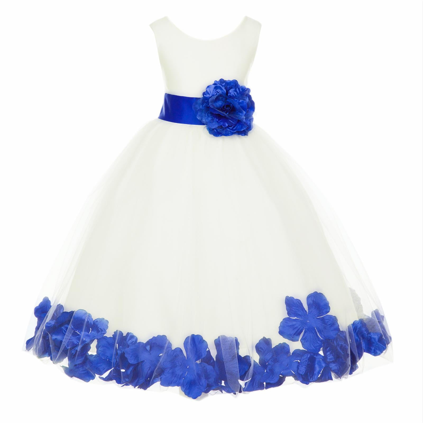 Ivory Lace Tulle Pink Satin Wedding Flower Girl Dress Junior Bridesmaid Dress