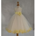 thumbnail image 1 of Ekidsbridal Satin Rose Petals Tulle Ivory Flower Girl Dress Junior Bridesmaid Gown Ballroom Pageant 302T 14, 1 of 3