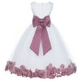 thumbnail image 1 of Ekidsbridal Satin Rose Petals Tulle Ivory Flower Girl Dress Junior Bridesmaid Gown Ballroom Pageant 302T 8, 1 of 3