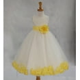 thumbnail image 1 of Ekidsbridal Satin Rose Petals Tulle Ivory Flower Girl Dress Junior Bridesmaid Gown Ballroom Pageant 302T M, 1 of 3