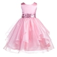 thumbnail image 1 of Ekidsbridal Satin Ruffles Organza Flower Girl Dress Elegant Wedding Pageant Birthday Party Formal Evening Gown 012S 10, 1 of 3