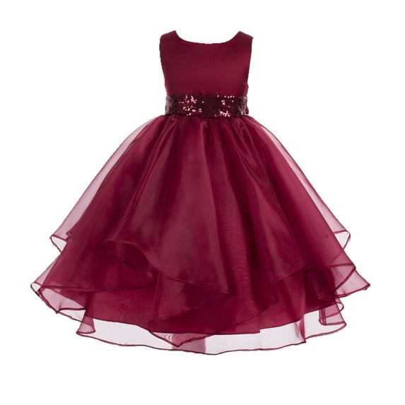 Ekidsbridal Satin Ruffles Organza Flower Girl Dress Elegant Wedding Pageant Birthday Party Formal Evening Gown 012S 10